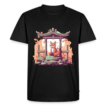 Fox Japan Inari Temple Kami Nippon Shinto - Men's Premium Organic T-Shirt - black - Front - Nico (187cm)