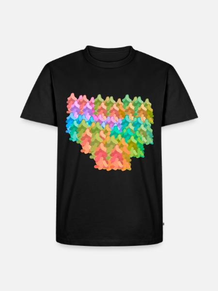 Kleurrijke kleurrijke bos herfst fantasie sparren natuur - Mannen Premium Bio T-shirt - zwart