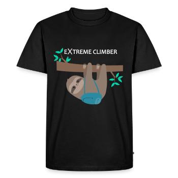 Paresseux extreme climber Grimpeurs extrêmes - T-shirt Premium bio Homme - noir - Devant - Nico (187cm)
