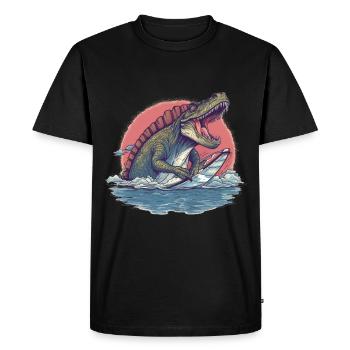 Dinosaure Dinosaure Fossil Carnivor T-Rex - T-shirt Premium bio Homme - noir - Devant - Nico (187cm)