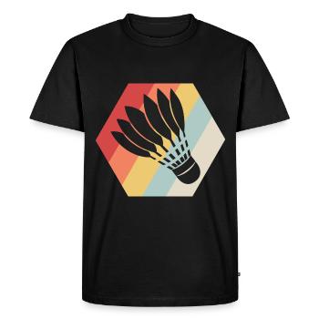 Joueur de badminton drôle volant équipe de badminton - T-shirt Premium bio Homme - noir - Devant - Nico (187cm)