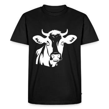 Vache Fermier Drôle Élevage Vaches Ferme Animale - T-shirt Premium bio Homme - noir - Devant - Nico (187cm)