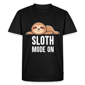 Sloth Lover Saying Funny Lazy Sloths Sleeping - Men's Premium Organic T-Shirt - black - Front - Nico (187cm)