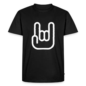 Pommes fork rock music devil gift - Men's Premium Organic T-Shirt - black - Front - Nico (187cm)