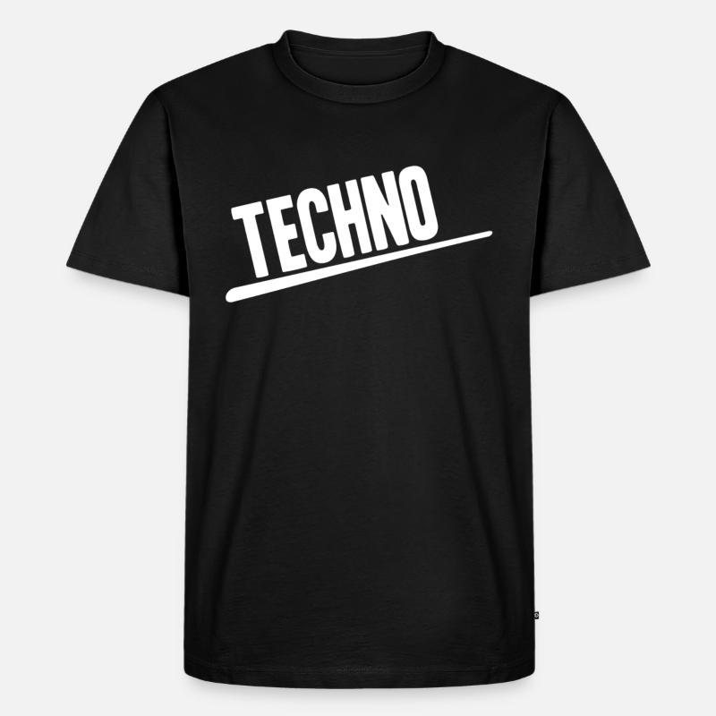 Techno - Männer Premium Bio T-Shirt - Schwarz