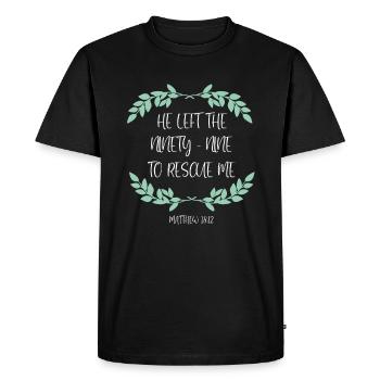 He Left The 99 To Rescue Me Matthew Christian - Men's Premium Organic T-Shirt - black - Front - Nico (187cm)