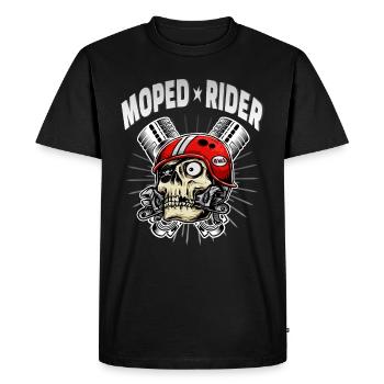 Cyclomoteur Skull Biker Cult - T-shirt Premium bio Homme - noir - Devant - Nico (187cm)