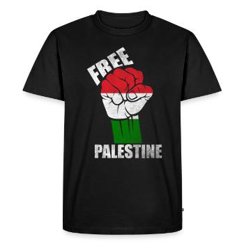 Free Palestine - Liberté pour la Palestine - T-shirt Premium bio Homme - noir - Devant - Nico (187cm)