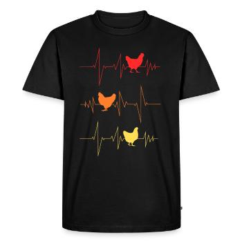 Poulets battements de coeur ferme poule agriculteur - T-shirt Premium bio Homme - noir - Devant - Nico (187cm)