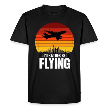 Flugzeug - Männer Premium Bio T-Shirt - Schwarz - Vorne - Nico (187cm)