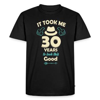 30e anniversaire - T-shirt Premium bio Homme - noir - Devant - Nico (187cm)