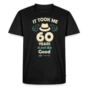 60th birthday - Men's Premium Organic T-Shirt - black - Front - Nico (187cm)