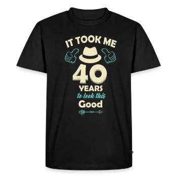 40e anniversaire - T-shirt Premium bio Homme - noir - Devant - Nico (187cm)
