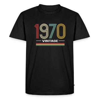 1970 vintage - 51st birthday gift - Men's Premium Organic T-Shirt - black - Front - Nico (187cm)