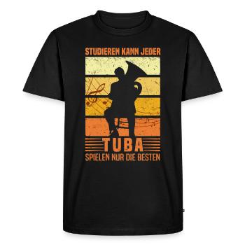 Tuba - Männer Premium Bio T-Shirt - Schwarz - Vorne - Nico (187cm)