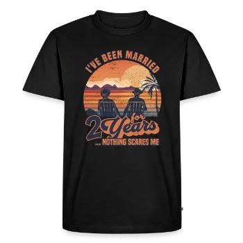 2 ans marié 2ème cadeau d’anniversaire de mariage - T-shirt Premium bio Homme - noir - Devant - Nico (187cm)