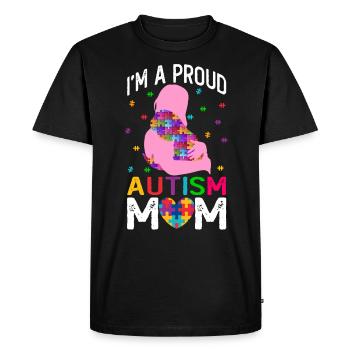 Proud Autism Mom - Sensibilisation à l’autisme - T-shirt Premium bio Homme - noir - Devant - Nico (187cm)