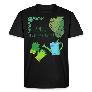 T-shirt jardinage humour - T-shirt Premium bio Homme - noir - Devant - Nico (187cm)