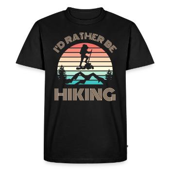 JE PRÉFÈRE FAIRE DE LA RANDONNÉE Randonnée Dire Rétro Sun - T-shirt Premium bio Homme - noir - Devant - Nico (187cm)