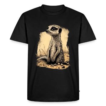 Suricates dans la nature - T-shirt Premium bio Homme - noir - Devant - Nico (187cm)