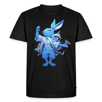 CONIGLI0 LIGHT BLUE - Men's Premium Organic T-Shirt - black - Front - Nico (187cm)