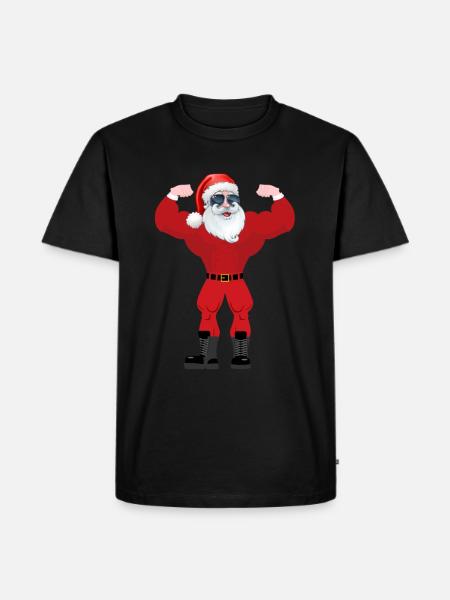PowerSanta - Männer Premium Bio T-Shirt - Schwarz