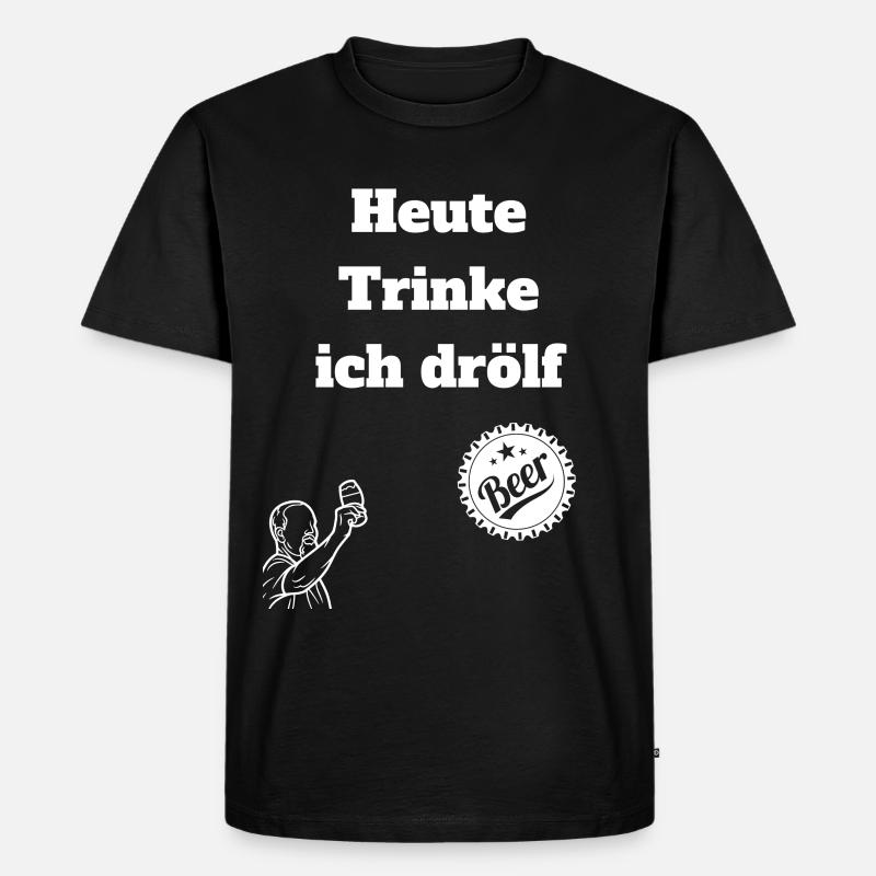 1 Bier oder doch drölf - Männer Premium Bio T-Shirt - Schwarz