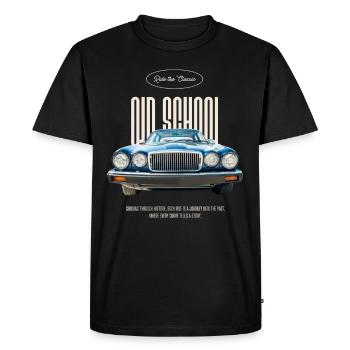 Muscle car à l’ancienne - T-shirt Premium bio Homme - noir - Devant - Nico (187cm)
