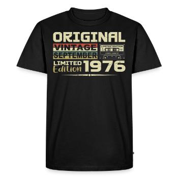 1976 - Les légendes Sont Nées en Septembre 1976 - T-shirt Premium bio Homme - noir - Devant - Nico (187cm)