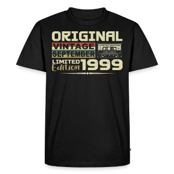 1999 - The Legends were born in September 1999 - Men's Premium Organic T-Shirt - black - Front - Nico (187cm)