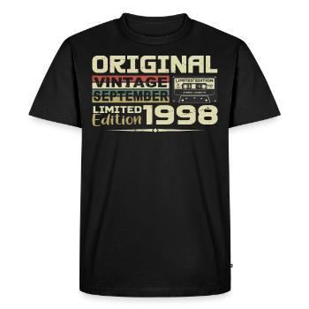 1998 - Les légendes Sont Nées en Septembre 1998 - T-shirt Premium bio Homme - noir - Devant - Nico (187cm)