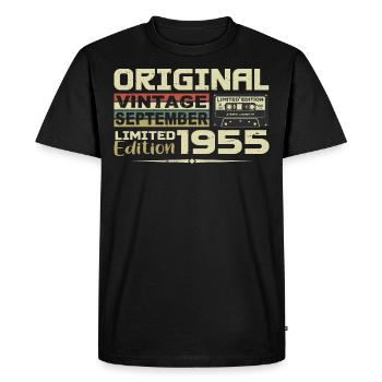 1955 - Legends Were Born in September 1955 - Men's Premium Organic T-Shirt - black - Front - Nico (187cm)