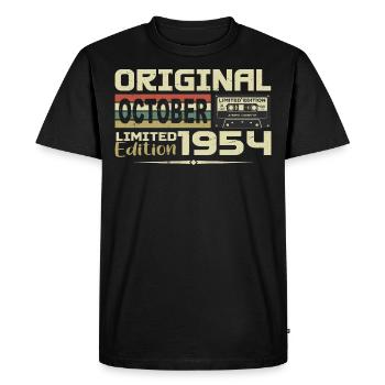 Anniversaire Octobre 1954 Original | Octobre 1954 - T-shirt Premium bio Homme - noir - Devant - Nico (187cm)
