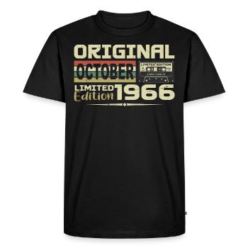 Anniversaire Octobre 1966 Original | Octobre 1966 - T-shirt Premium bio Homme - noir - Devant - Nico (187cm)