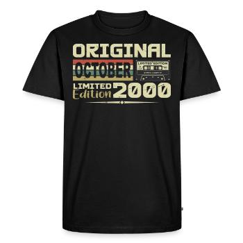 Birthday October 2000 Original | October 2000 - Men's Premium Organic T-Shirt - black - Front - Nico (187cm)