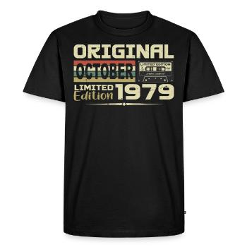 Birthday October 1979 Original | October 1979 - Men's Premium Organic T-Shirt - black - Front - Nico (187cm)