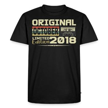 Birthday October 2018 Original | October 2018 - Men's Premium Organic T-Shirt - black - Front - Nico (187cm)