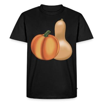 Painted Pumpkins, Rustic Fall Illustration - Men's Premium Organic T-Shirt - black - Front - Nico (187cm)
