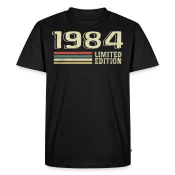 Born in 1984 Birthday 1984 Vintage 1984 - Men's Premium Organic T-Shirt - black - Front - Nico (187cm)