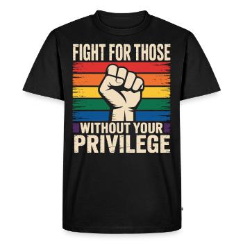 Sans Tes Privilèges Droits LGBTQ - T-shirt Premium bio Homme - noir - Devant - Nico (187cm)