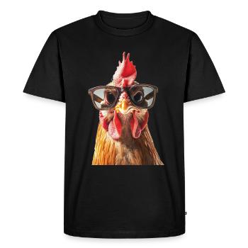 Chicken Rooster Sunglasses - Men's Premium Organic T-Shirt - black - Front - Nico (187cm)