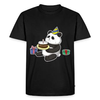 Anniversaire panda anniversaire - T-shirt Premium bio Homme - noir - Devant - Nico (187cm)