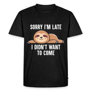 Sloth Lover Saying Funny Lazy Sloths Sleeping - Men's Premium Organic T-Shirt - black - Front - Nico (187cm)