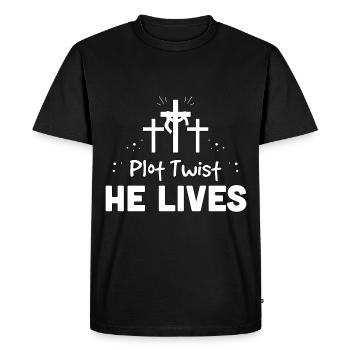Jésus Dieu Bible Église Foi chrétienne Croire - T-shirt Premium bio Homme - noir - Devant - Nico (187cm)