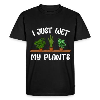 Sometimes I wet my Plants - Men's Premium Organic T-Shirt - black - Front - Nico (187cm)