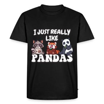 J’aime vraiment les pandas - T-shirt Premium bio Homme - noir - Devant - Nico (187cm)