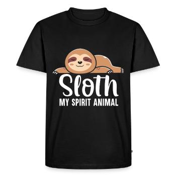 Sloth Lover Saying Funny Lazy Sloths Sleeping - Men's Premium Organic T-Shirt - black - Front - Nico (187cm)