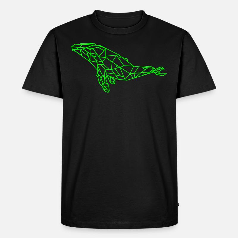 GEOMETRISCHER WAL - Männer Premium Bio T-Shirt - Schwarz