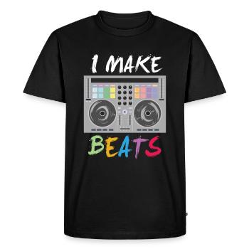 Je fais des beats - DJ Music Electric Mixer Mix - T-shirt Premium bio Homme - noir - Devant - Nico (187cm)