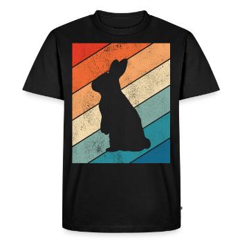 Lapin Lapin Lapin de Pâques Cadeau Rétro Lapin - T-shirt Premium bio Homme - noir - Devant - Nico (187cm)